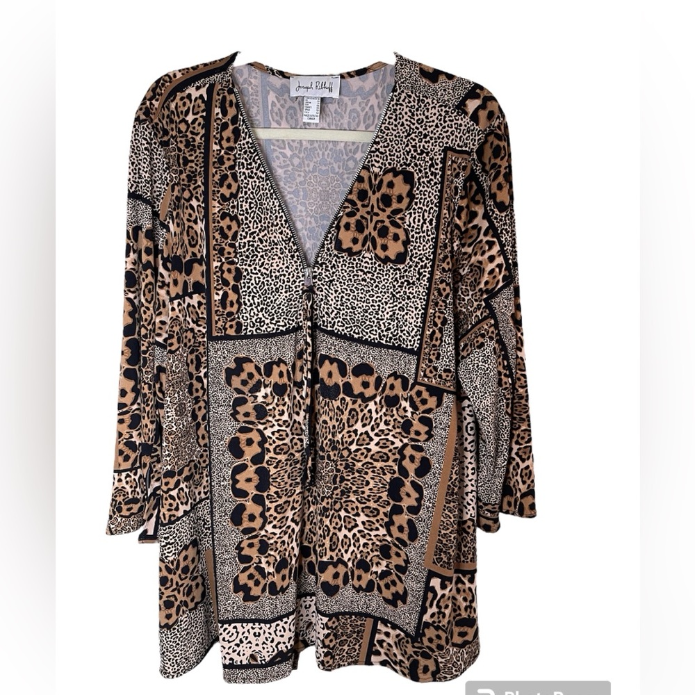 Joseph Ribkoff Animal print Zip neck Tunic